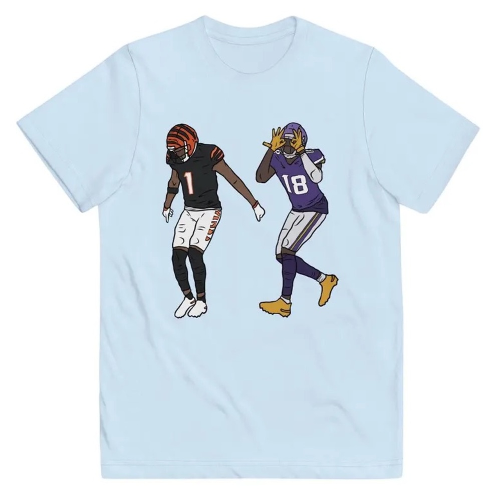 NEW Ja’Marr Chase and Justin Jefferson Griddy Football Youth T-Shirt
